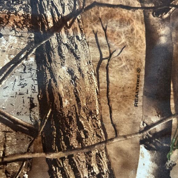 Sports Afield 1/4 Zip Pullover Top Large Realtree Camo Green Brown Hunting - Picture 3 of 5